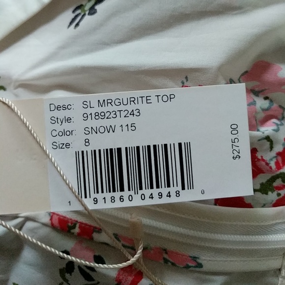 Rebecca Taylor Floral Peplum Poplin Marguerite Top - Picture 6 of 6